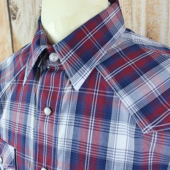 Panhandle Men's Pearl Snap Shirt Western Flip Cuff - Picture 3 of 8